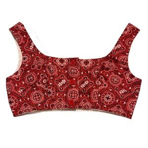 Hollyville White and Red bandana crop top medium